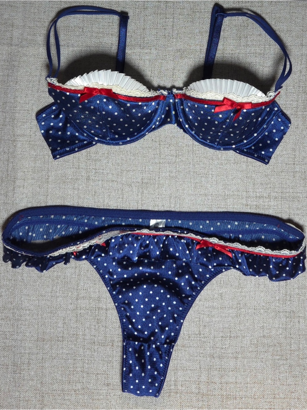 Enchanted Lingerie sailor themed matching bra and thong set
34A/Small